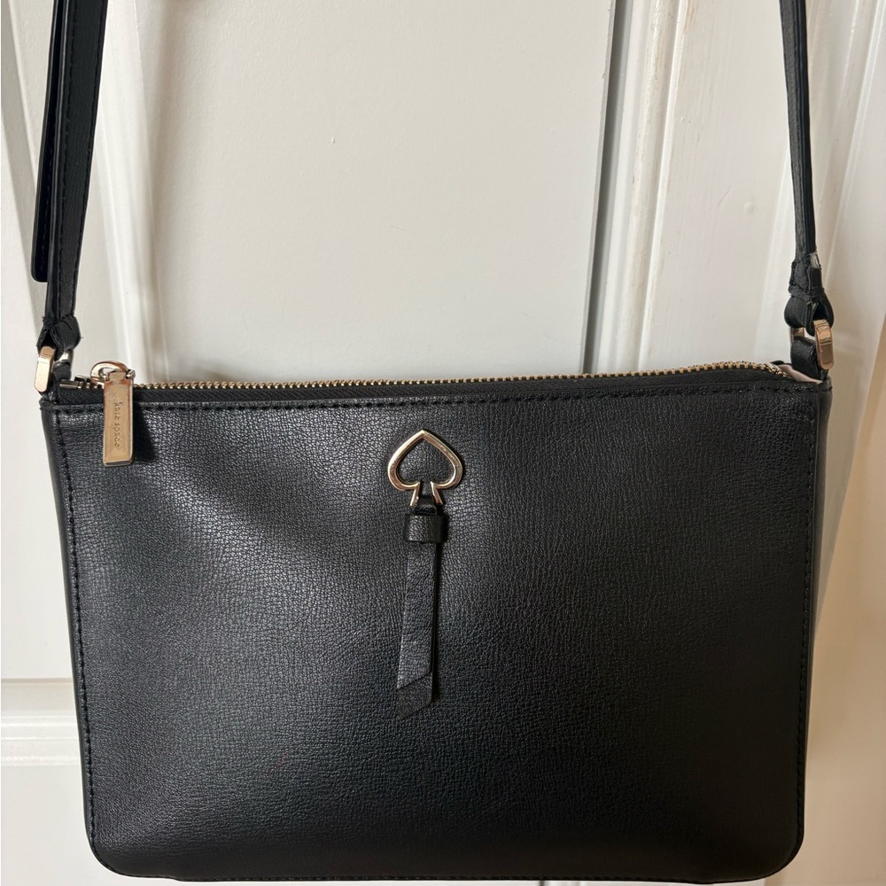 Kate Spade Black Crossbody Bag with Spade Charm